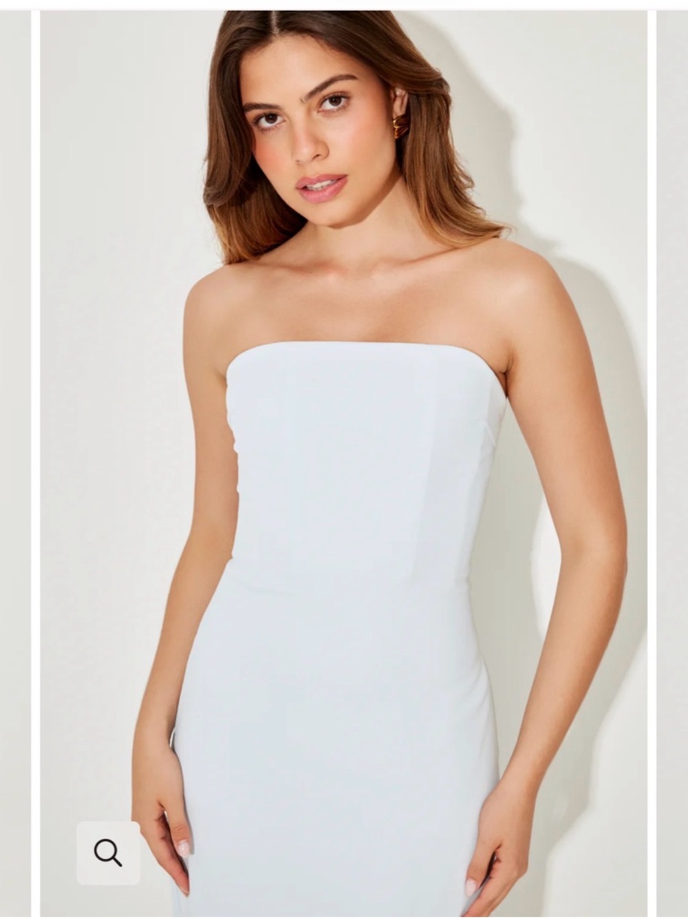 Strapless White Midi Bodycon Dress - Classic Chic